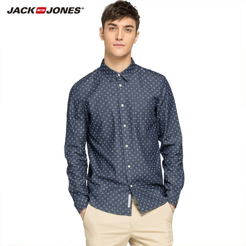 JACKJONES Brand Men HOT Casual shirts Male slim shirts regular cotton 100% Male tops| 216105034