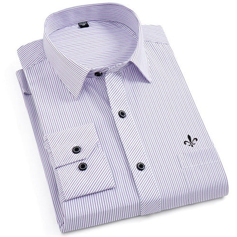 Dudalina New 2019 Men Long Sleeve Shirts Male Striped Classic-fit Comfort Soft Casual Button-Down Shirt Casual Male Shirt Tops