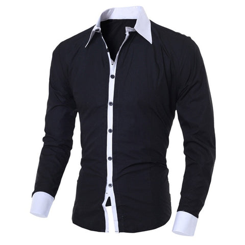 2019 Men Summer New Fashion Casual Basic Slim Top Men Casual Fashion Personality Men's Slim Long-sleeved Shirt Top Blouse #40