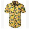 Men Hawaiian Short Sleeve Shirt Summer Floral Printed Beach Sea Shirt