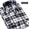 Casual Men Plaid Shirt Spring Autumn Flannel Shirt Men Dress Shirts Fashion Long Sleeve Slim Fit Chemise Homme Cotton Male Shirt